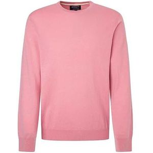 Hackett London Heren katoen kasjmier Crew Knitwear, Ash Rose Roze, L