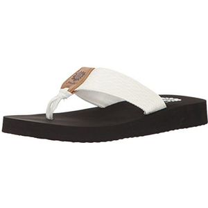 Yellow Box Vlas sandalen met sleehak voor dames, Wit, 39.5 EU