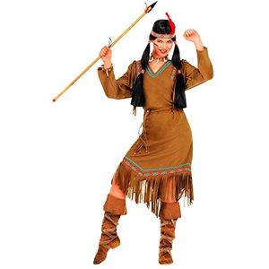 Widmann - Kostuum cheyenne, jurk, riem en hoofdband met veer, indianen, carnaval of themafeesten