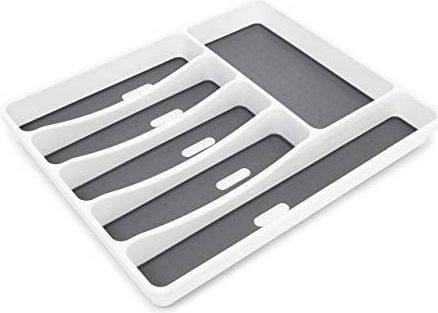 Relaxdays Bestekbak - Kunststof - Wit/Grijs