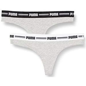 PUMA Dames thong slip (verpakking van 2), grijs/grijs, L