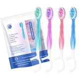 Mini-tandenborstelset - 5-in-1 - Blauw Roze Groen Paars - 12 Stuks