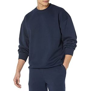 Amazon Essentials Heren oversized fit sweatshirt met ronde hals (verkrijgbaar in groot en lang), marineblauw, L