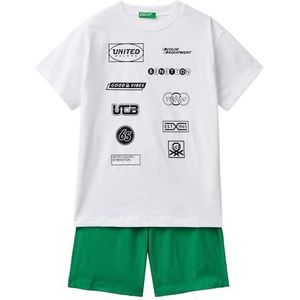 United Colors of Benetton Comp (shirt + short), Wit, 160 cm