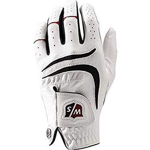 Wilson Staff golfhandschoenen voor heren, Grip Plus, diverse materialen, maat: L, linkshandig, wit, WGJA00680L