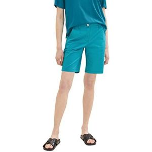 TOM TAILOR Chino bermuda voor dames, 31668 - Petrol Green, 42