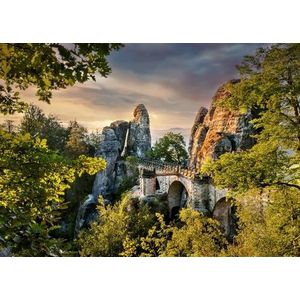 Rasch Behang 363388 - Fotobehang op vlies met uitzicht op rotsen en bomen in grijs en groen uit de collectie Magicwalls - 2,65 m x 3,71 m (L x B)