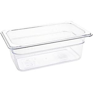 Vogue U237 Polycarbonaat 1/4 Gastronorm Container, 2,4 L Capaciteit, 265 mm L x 162 mm B x 100 mm H, Helder