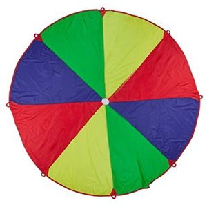 Relaxdays parachute spel, kinderen, Ø 3,5 m, speeldoek met 8 handgrepen, buitenspelletje kinderfeestje, dansdoek