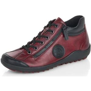 Remonte - Veterschoenen - Bordeaux/Zwart - Laarzen met Zijrits - Sleehak