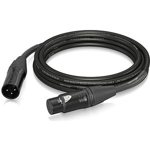 Behringer Microphone Cable - Black Neutrik XLR Male to XLR Female - 5m / 16.4 ft - Platinum Performance - PMC-500