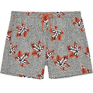HOM - Boxershort - Gekleurde Bladmotieven - Polyester - Twee Zijzakken