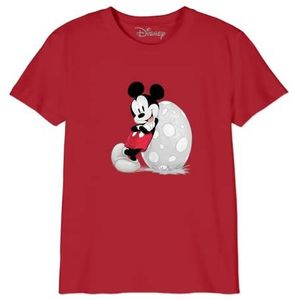 Disney Mickey with Egg BODMICKTS088 T-shirt voor jongens, rood, maat 10 jaar, Rood, 10 Jaar