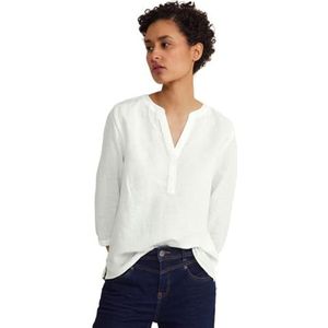 Street One Dames Ls_Solid Splitneck Blouse W Sl Shirt, off-white, 36