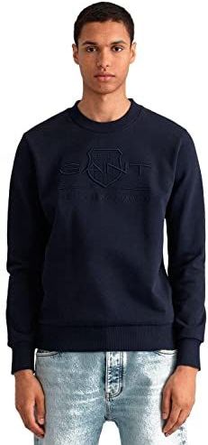 Gant - TONAL SHIELD - Sweatshirt - Evening Blue - Ronde Hals - Regular Fit