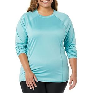 Amazon Essentials Dames Rash Guard lange mouw, Aqua Blauw, X-Small