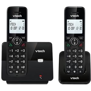 VTECH CS2001 Draadloze DECT-telefoon met 2 handsets voor thuis met ongewenste oproepblokkering, betrouwbaar lang bereik tot 300 m, nummerherkenning