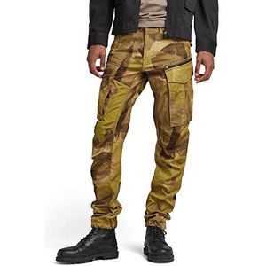 G-STAR RAW Heren Rovic Zip 3D Straight Tapered Pant Pants, Groen (dark brons green D02190-5126-6059), 32W / 32L, meerkleurig (Safari Watercolor Camo), 28W x 30L