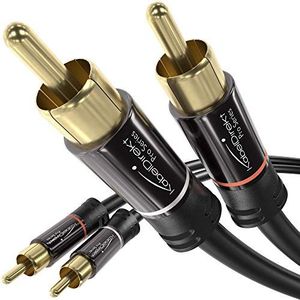 KabelDirekt - Cinch audio kabel - 5 m - (coax kabel geschikt voor versterkers, stereo-installaties, HiFi-systemen & andere toestellen met cinch aansluitpunt, 2 cinch naar 2 cinch)