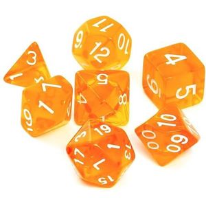 REBEL RPG Dobbelstenen Set - Kristal - Oranje