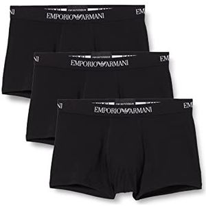 Emporio Armani heren Ondergoed 3-pack Trunk Pure Cotton , Nero/Nero/Nero, L