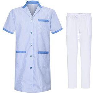 MISEMIYA - Unisex sanitaire pyjama's gezondheiduniformen medische uniformen G713-6802, Hemelsblauw T8162-4, XS