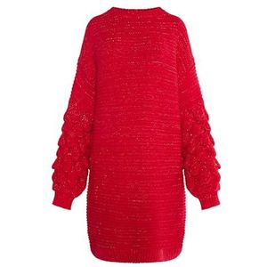 isha Gebreide damesjurk 19329418-IS01, rood, XS/S, gebreide jurk, XS/S