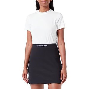 Calvin Klein Jeans Dames Logo Tailleband Milano Rok Bodycon, Zwart, XS