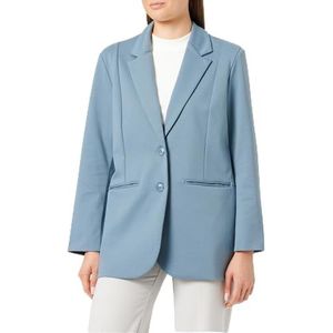 ICHI IHKATE SUS oversized BL damesblazer, lange blazer met knopen, stretch en reverskraag, Blue 184215/Blue Mirage, XL