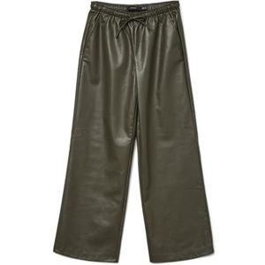 VERO MODA - VMKANANDA - Broek - Donkergroen - Imitatieleder