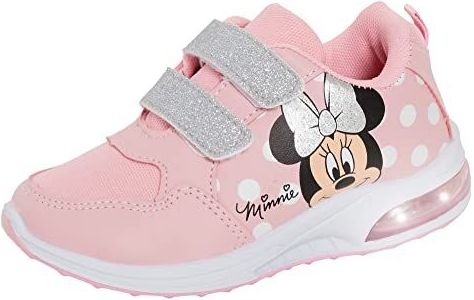 Disney - Minnie Mouse - Oplichtende Sneakers - Wit Roze - Kinderen - Touch-sluiting - Knipperende LED
