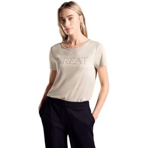 Jersey T-shirt met tekst, Smooth Sand Beige, 36