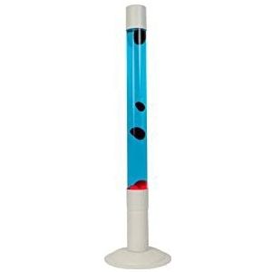 Fisura - Lavalamp. Lamp met ontspannend effect. Inclusief reservelamp. 11 cm x 11 cm x 39,5 cm. (Wit en blauw)