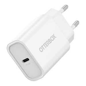 OtterBox Standard EU 20W USB-C PD-wandoplader, Snelle oplader voor smartphone en tablet, getest op vallen, robuust, ultraduurzaam, Wit, Zonder Verpakking