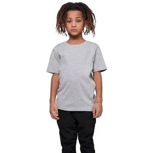 Build Your Brand Jongens T-shirt Kids Basic Tee, 100% katoen, maten 110-164, Heather Grey, 110-116