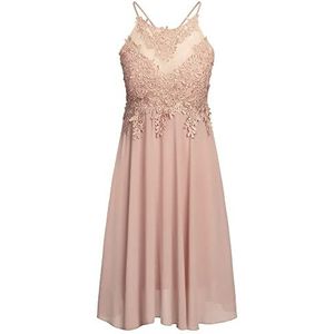 ApartFashion APART cocktailjurk voor dames van chiffon, mesh en kant, speciale gelegenheidsjurk, roze, regular