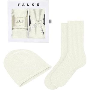 FALKE Dames Cosy Cashmere Giftset wol kasjmier halfhoog zonder patroon 1 paar sokken, wit (off-white 2040), 35-38