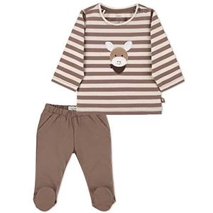 Sterntaler Baby-jongens GOTS Set lange mouwen shirt en broek shirt met lange mouwen, bruin, 62
