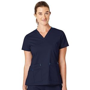WonderWink 6108ANVYXL WonderFLEX Dames Verity V-hals Top, Navy, Standaard XL Maat