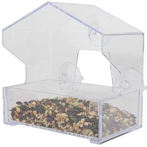 Perky-Pet 345 Duidelijke vogelvoederbak voor buiten met sterke zuignappen - 1/2 lb zaadcapaciteit