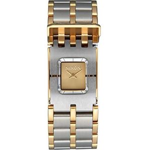 Nixon Dames analoog kwarts horloge met roestvrij stalen armband A13621921-00, zilver-goud