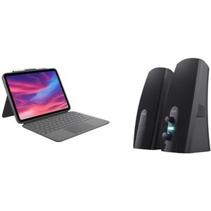 Logitech Combo Touch afneembare & Trust Almo 2.0 Luidsprekerset, 5W, USB-voeding,