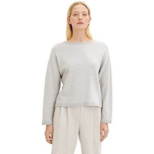 TOM TAILOR Dames Gebreide trui met structuur 1034067, 31551 - Grey Butter Bubble Structure, 3XL