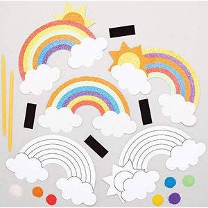 Baker Ross AT743 Regenboog Magneten met Zand (6 stuks) Knutselspullen en Knutselsets voor Kinderen