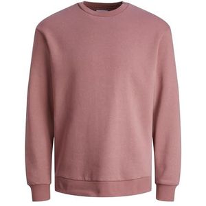 JACK & JONES Mannelijk sweatshirt met ronde hals, effen sweatshirt met ronde hals, roze, XS