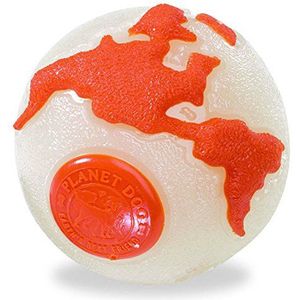 Planet Dog Orbee-Tuff Planet Ball Oranje Glow-In-The-Dark Treat-Dispensing Hondenspeelgoed, groot