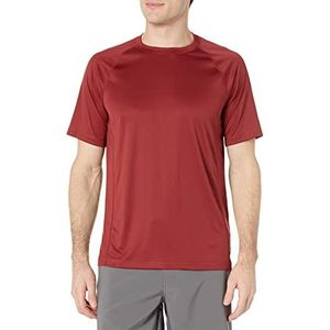 Amazon Essentials Men's Sneldrogend zwemshirt met korte mouwen (UPF 50), Steenrood, XL