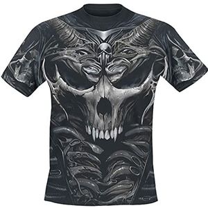 Spiral - Skull Armour - Allover T-Shirt Zwart, Zwart, XXL