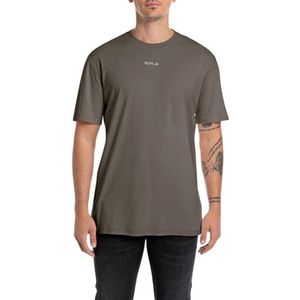 Replay Heren T-shirt Regular Fit, 393 Wood Grey, M