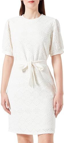 Object - Objfeodora S/S Short Dress Noos - Jurk - Cloud Dancer